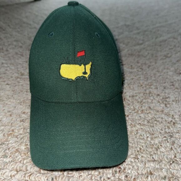 Mens Womens Masters Fitted Golf Hat S/M Green EUC - Picture 1 of 6